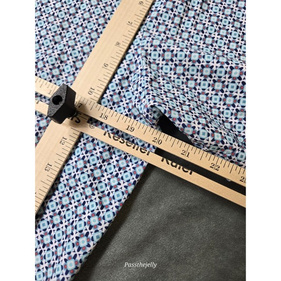 Mizzen+Main Shirt Mens Small Trim Geometric Aztec Print Polo Performance Golf - Picture 8 of 12